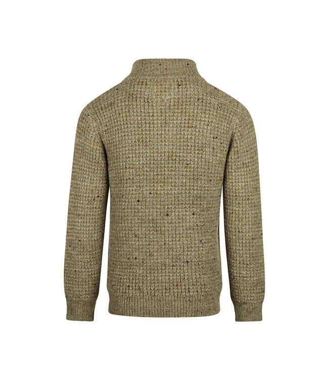 Koko Noko Sweater met kraag en rits dusty green