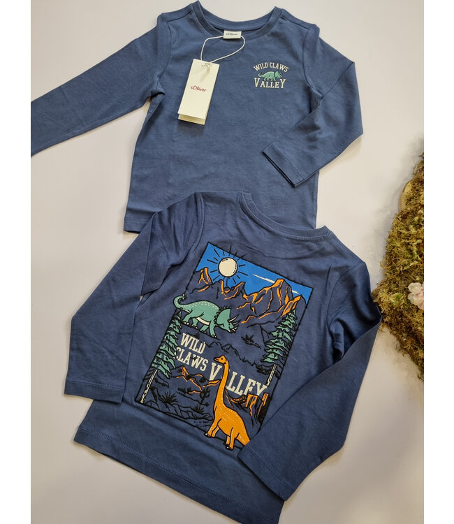 s.Oliver Longsleeve blauw wild claws dino