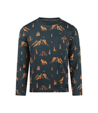 Koko Noko Longsleeve blauw mountains theme