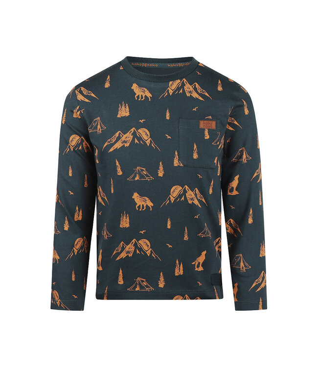 Koko Noko Longsleeve blauw mountains theme