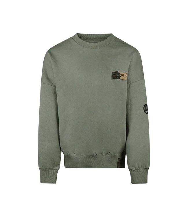 No Way Monday Sweater loose fit Groen Mont blanc