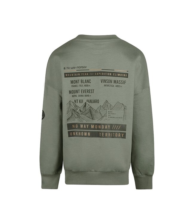 No Way Monday Sweater loose fit Groen Mont blanc