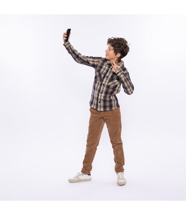 No Way Monday Velours trouser broek bruin