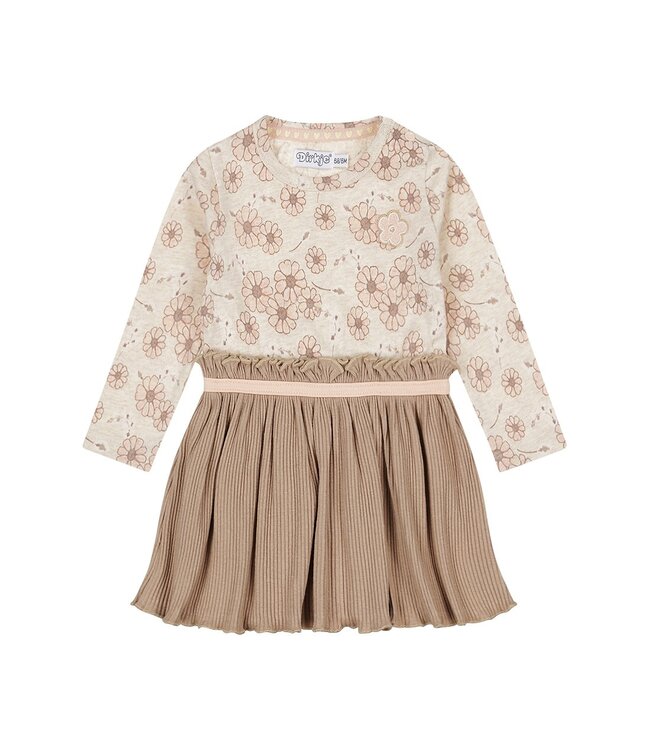 Dirkje Jurk beige bloemetjes Millie