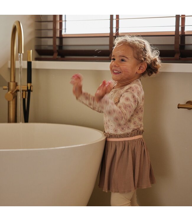 Dirkje Jurk beige bloemetjes Millie