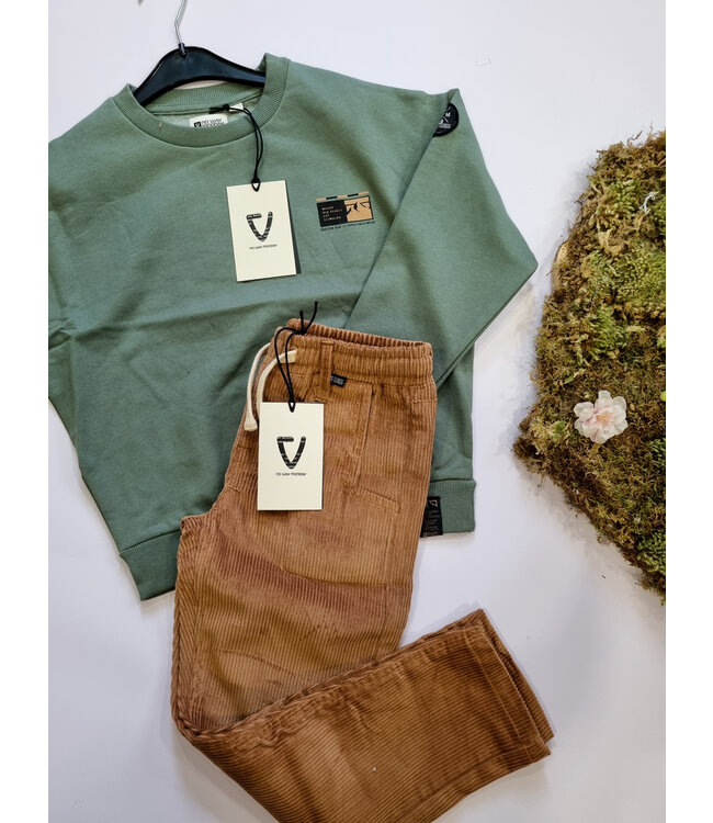 No Way Monday Velours trouser broek bruin