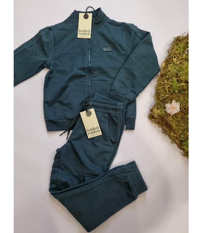 Koko Noko Trui met rits steel blue