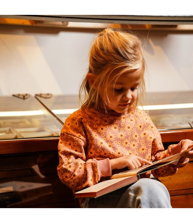 Koko Noko Sweater oudroze bloemetjes