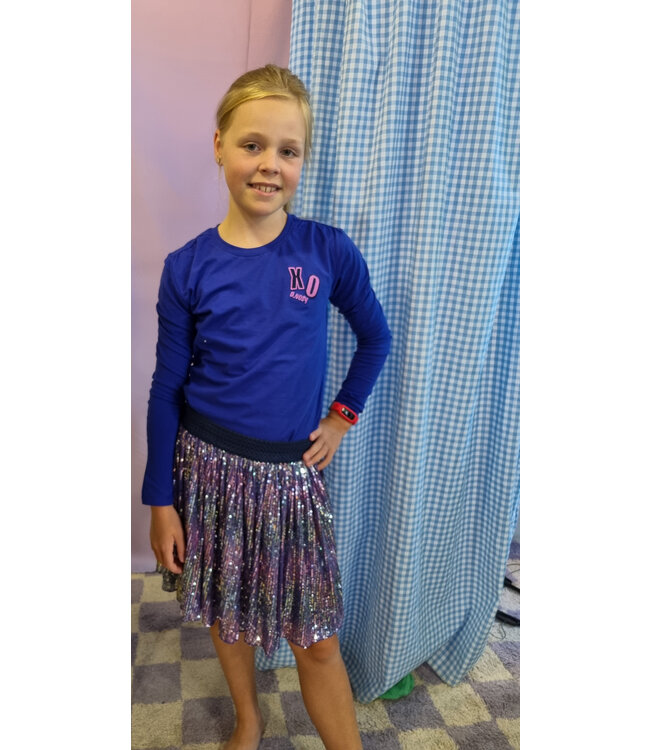 B-Nosy Glitter rok River metallic lila-blauw