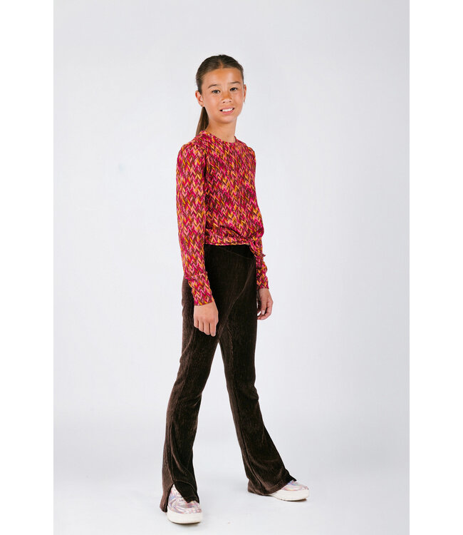 B-Nosy Velours broek donkerbruin Puck