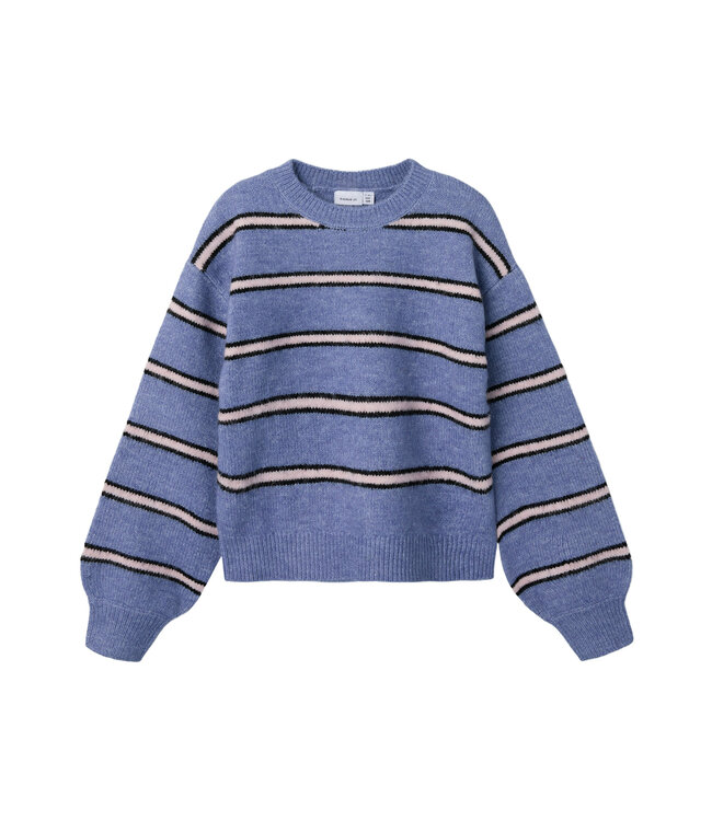 name it Knit gestreept blauw roze Folenska