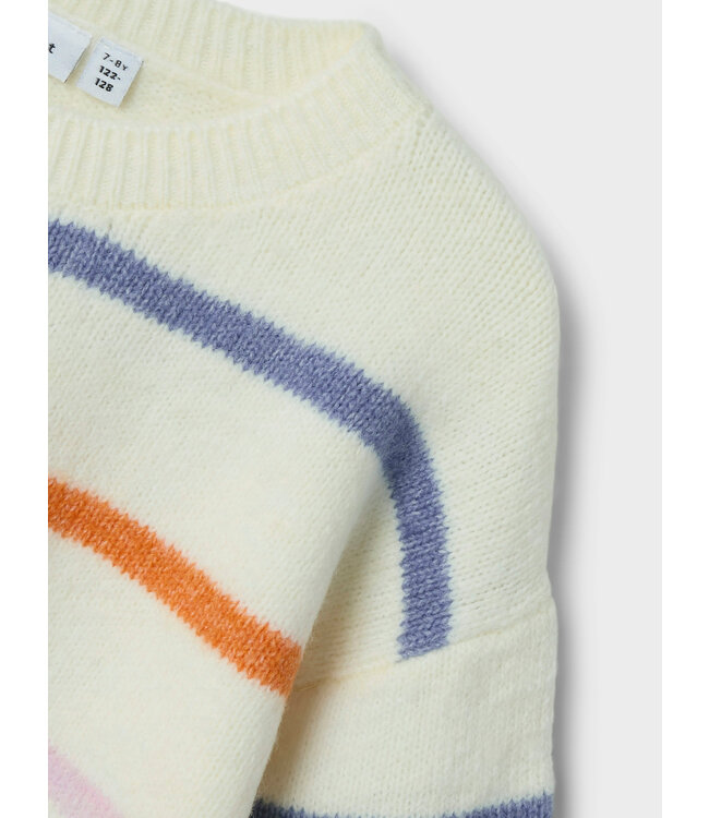 name it Knit ecru met gekleurde streep Folenska