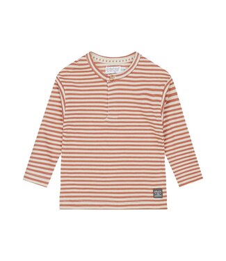 Dirkje Longsleeve roestbruin gestreept