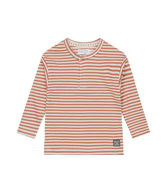 Dirkje Longsleeve roestbruin gestreept