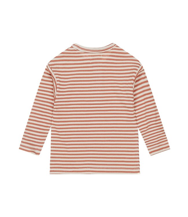 Dirkje Longsleeve roestbruin gestreept