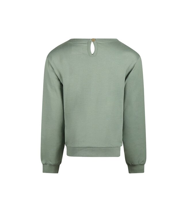No Way Monday Sweater met kraag kant mintgroen