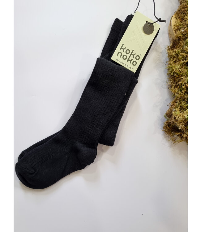 Koko Noko Kousenbroek zwart rib