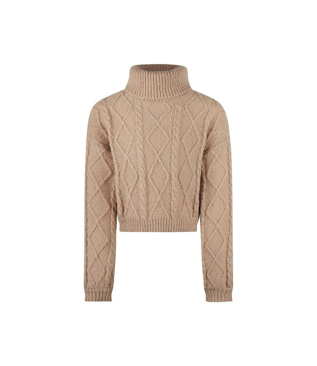 No Way Monday Knit gevlochten taupe girls