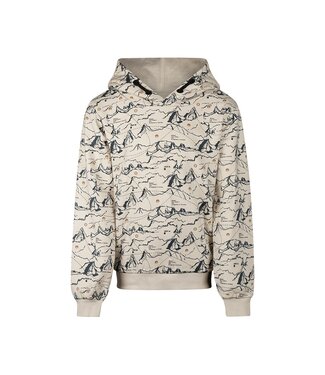 No Way Monday Hoodie Landmap ecru beige