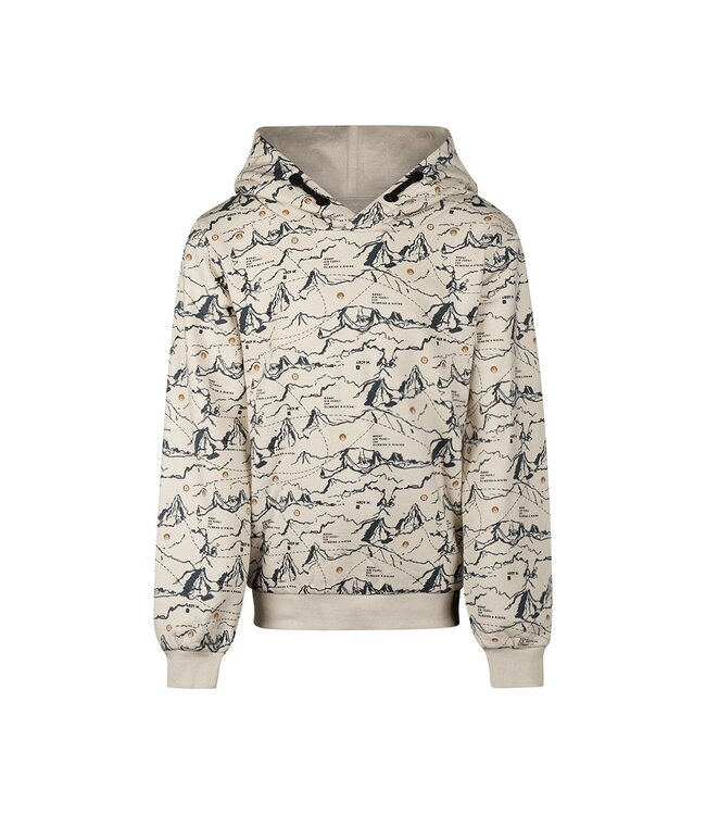 No Way Monday Hoodie Landmap ecru beige