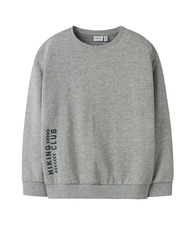 name it Sweater grijs melange Hiking club Morville