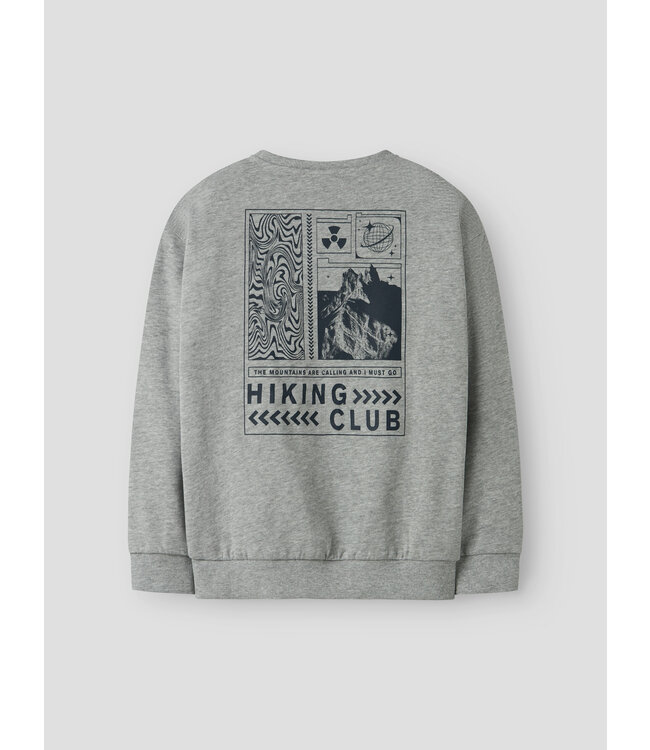 name it Sweater grijs melange Hiking club Morville
