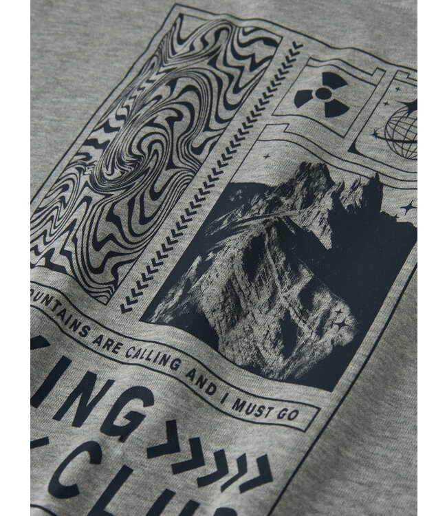 name it Sweater grijs melange Hiking club Morville