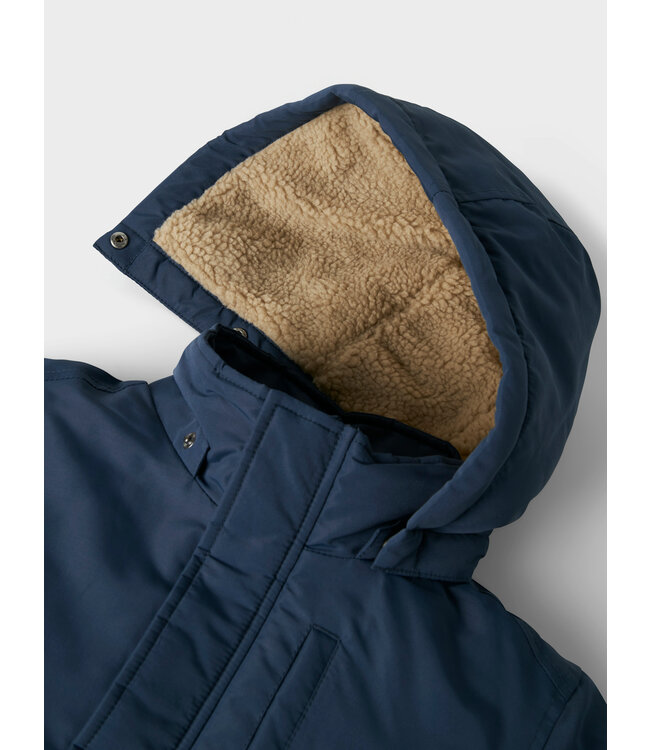 name it Donkerblauwe parka winterjas