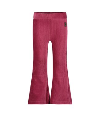 Jubel Flaired velours broek donkerroze