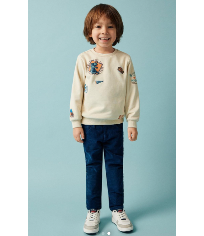 s.Oliver Velours broek regular fit donkerblauw