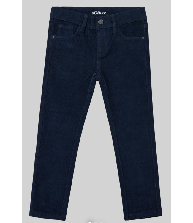 s.Oliver Velours broek regular fit donkerblauw