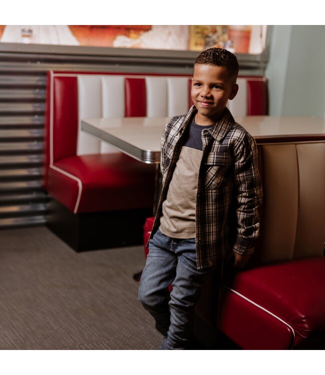 No Way Monday Longsleeve antraciet ecru explore hiking