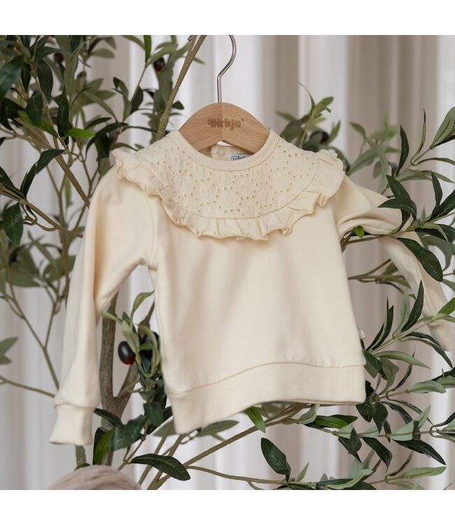 Dirkje Ecru trui met kant