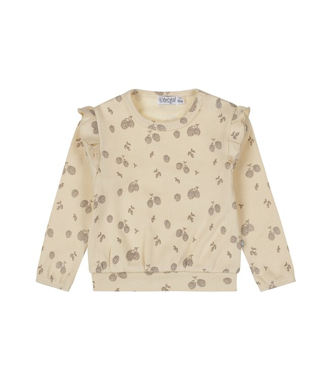 Dirkje Trui frilled kers gris