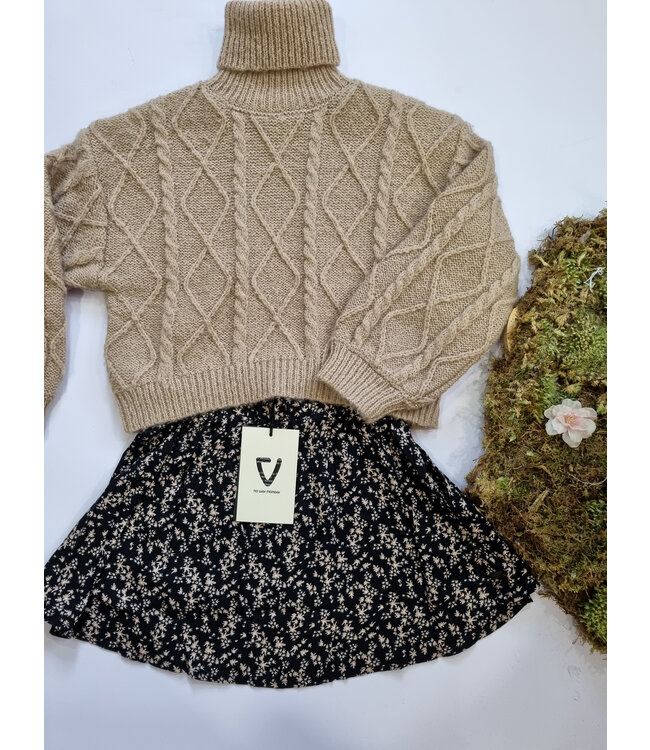 No Way Monday Knit gevlochten taupe girls