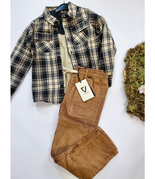 No Way Monday Karro hemd blauw beige teen