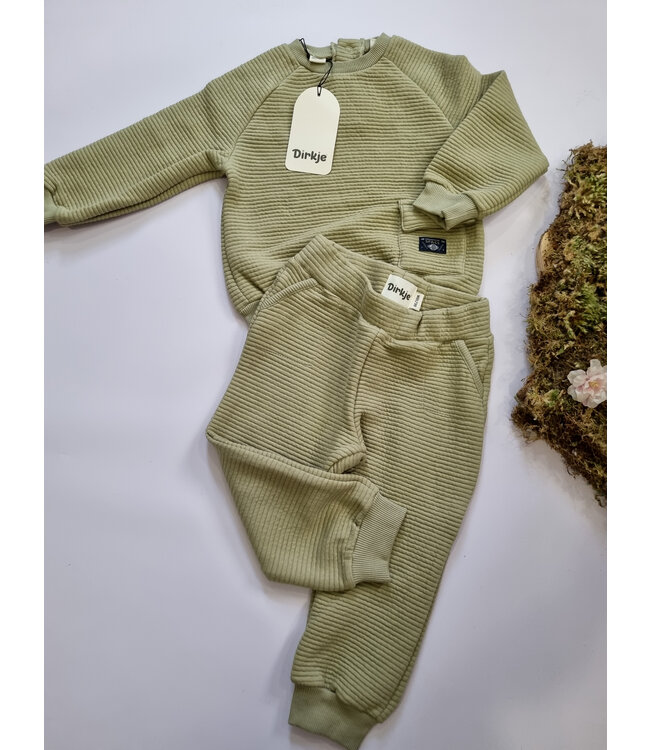 Dirkje Set jog suit mint groen ribbles