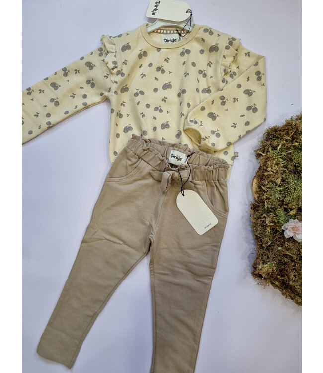 Dirkje Jog broek taupe met strik