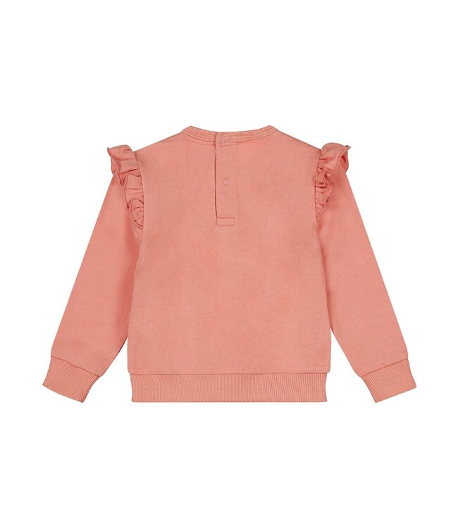 Dirkje Sweater broderie bloemen oudroze