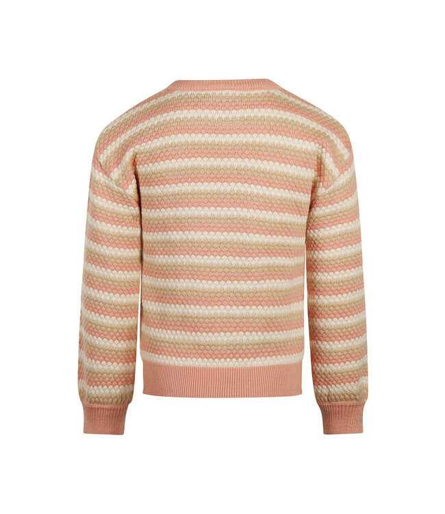 Koko Noko Sweater roze beige gestreept Fiona