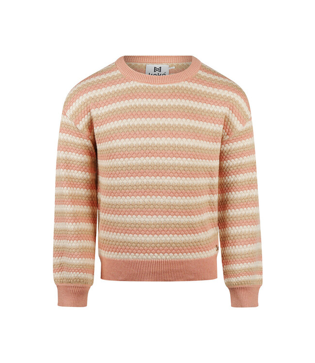 Koko Noko Sweater roze beige gestreept Fiona