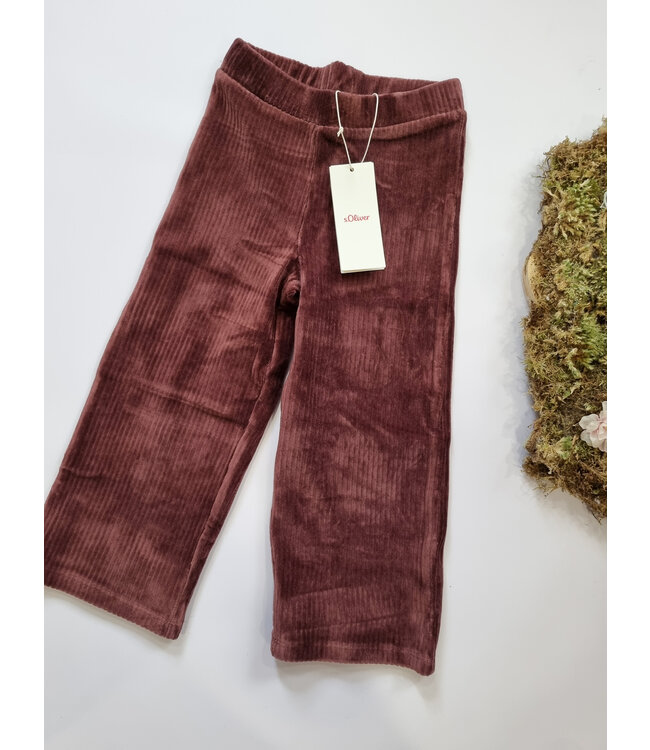 s.Oliver Wide leg velours bruin bordeaux