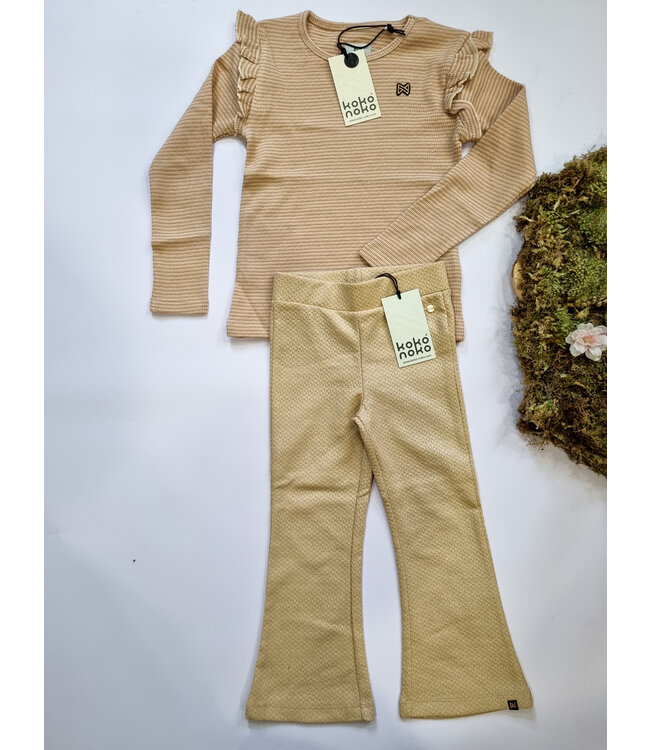 Koko Noko Longsleeve caramel gestreept Heleen