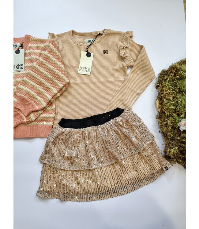 Koko Noko Longsleeve caramel gestreept Heleen