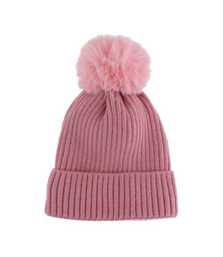Access accessoires Muts goud - roze met pompon