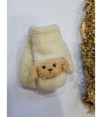 Access accessoires Wanten met teddybeer beige