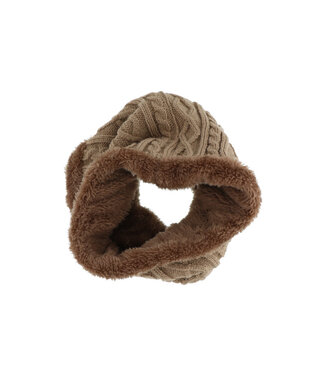 Access accessoires Colsjaal bruin geweven glitter lurex