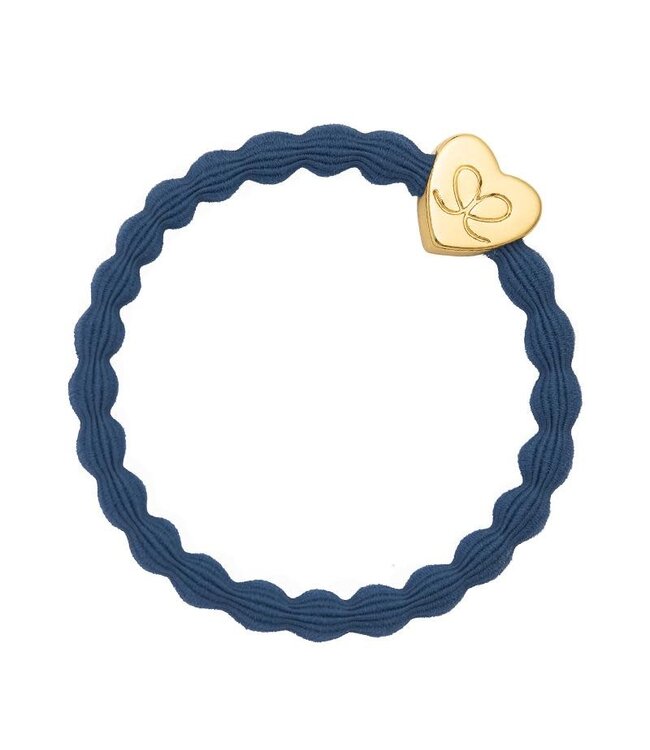 By Eloise Haar armband goud hart dove blue