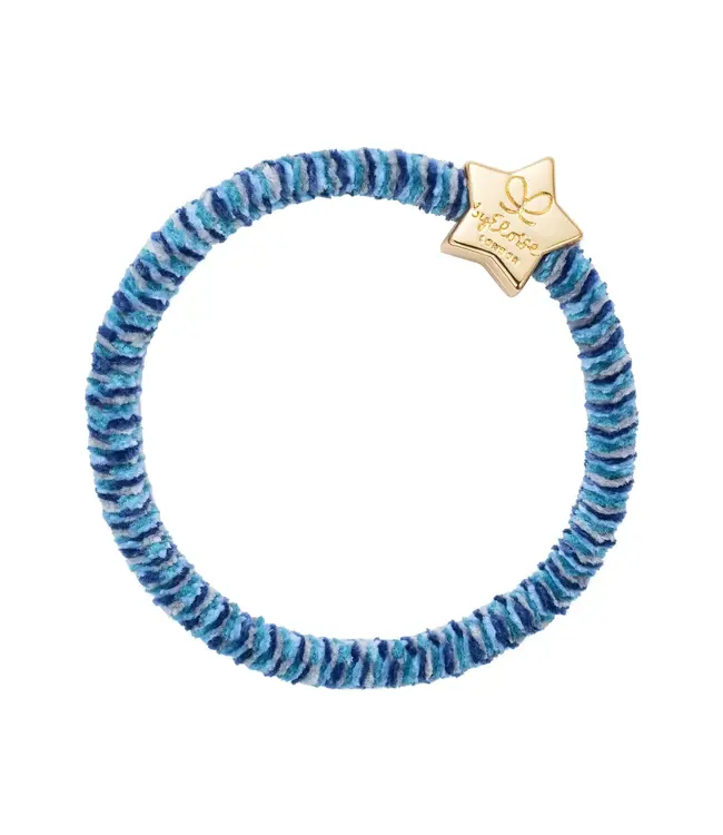 Haar armband goud ster velvet indigo blauw