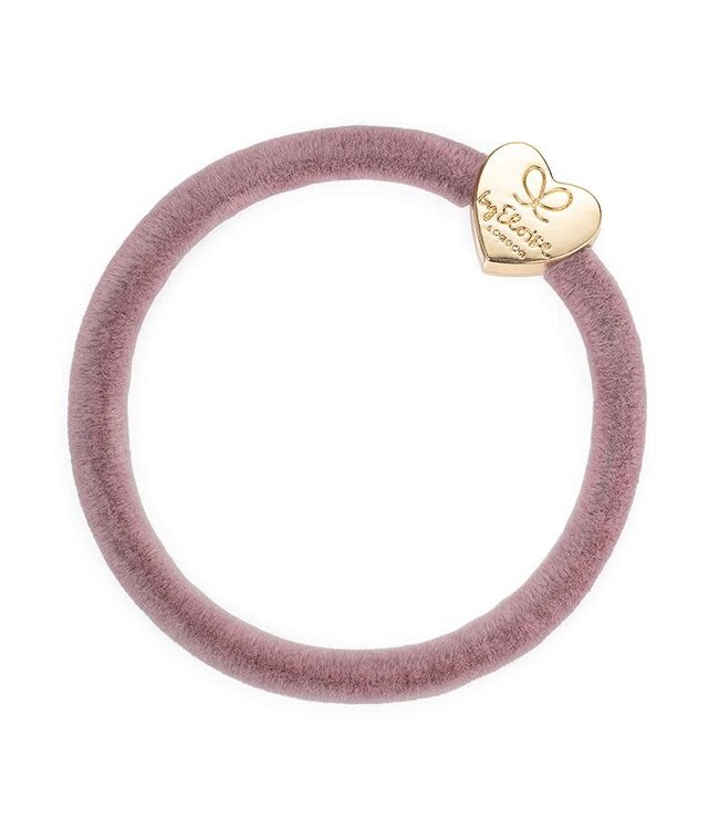 By Eloise Haar armband goud hart velvet oudroze